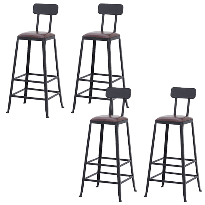 Contemporary Metal Bar Stool Wood Seat Bar Stool for Home Use