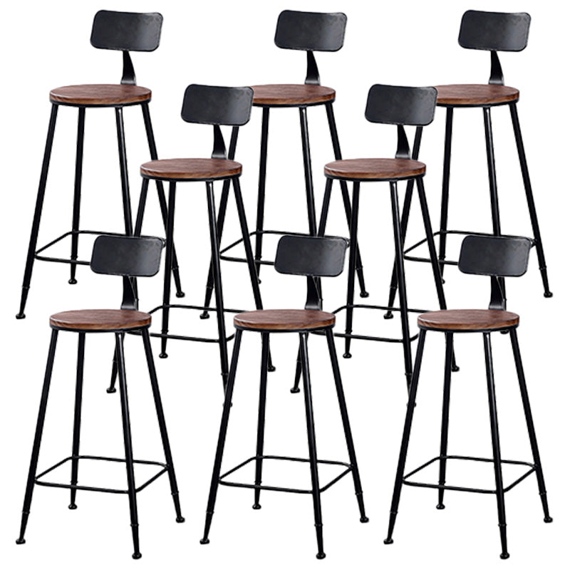 Contemporary Metal Bar Stool Wood Seat Bar Stool for Home Use