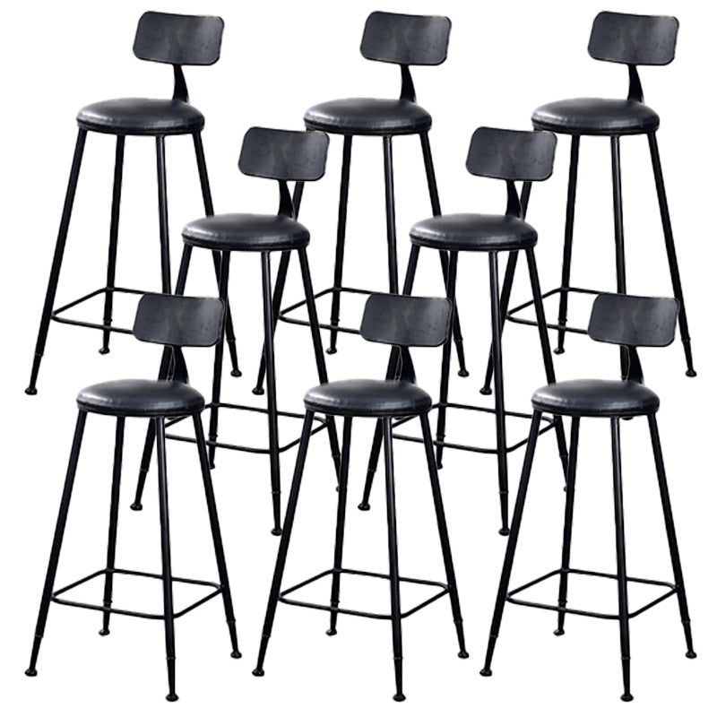 Contemporary Metal Bar Stool Wood Seat Bar Stool for Home Use