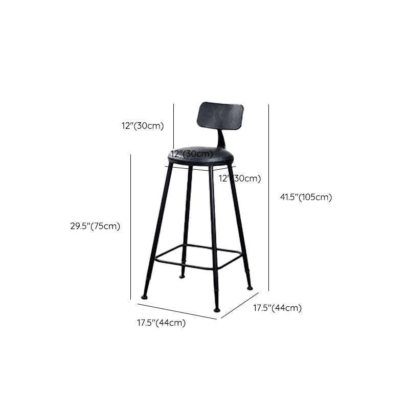 Contemporary Metal Bar Stool Wood Seat Bar Stool for Home Use