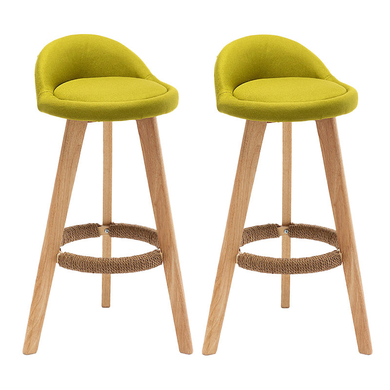 Industrial Armless Backrest Counter Stool Wood Cafe Bar Stool with Cushion and Pedal