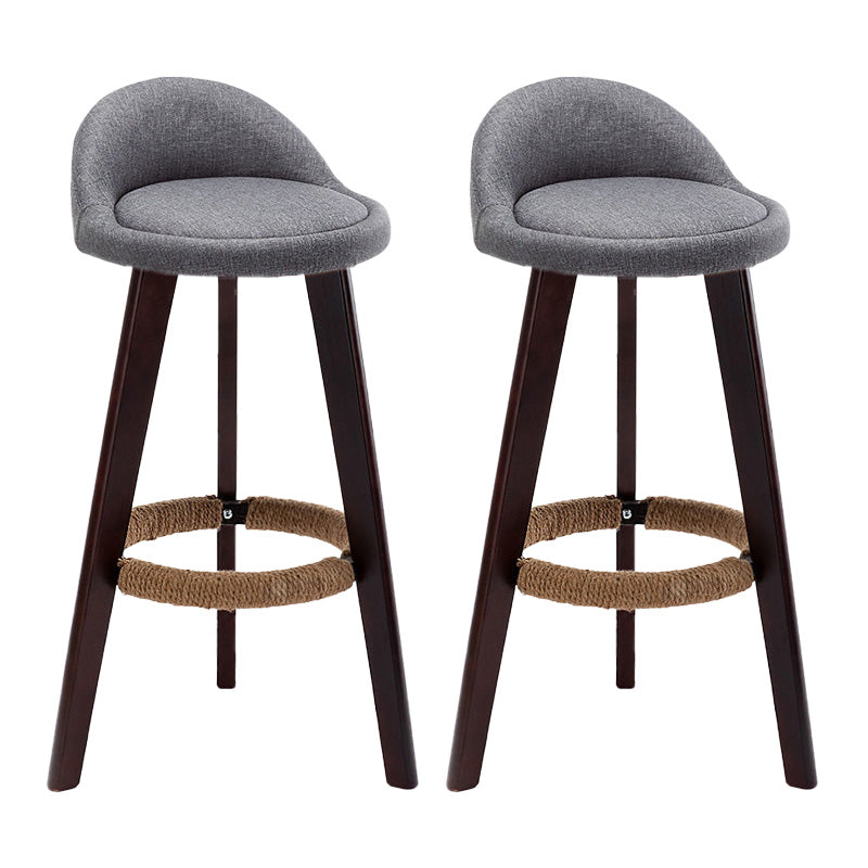 Industrial Armless Backrest Counter Stool Wood Cafe Bar Stool with Cushion and Pedal