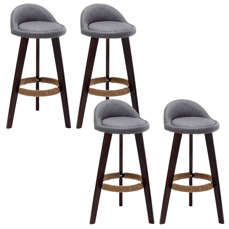 Industrial Armless Backrest Counter Stool Wood Cafe Bar Stool with Cushion and Pedal