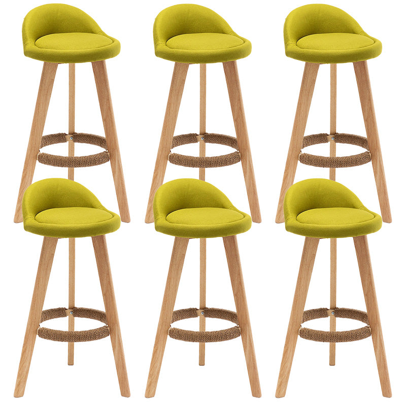 Industrial Armless Backrest Counter Stool Wood Cafe Bar Stool with Cushion and Pedal