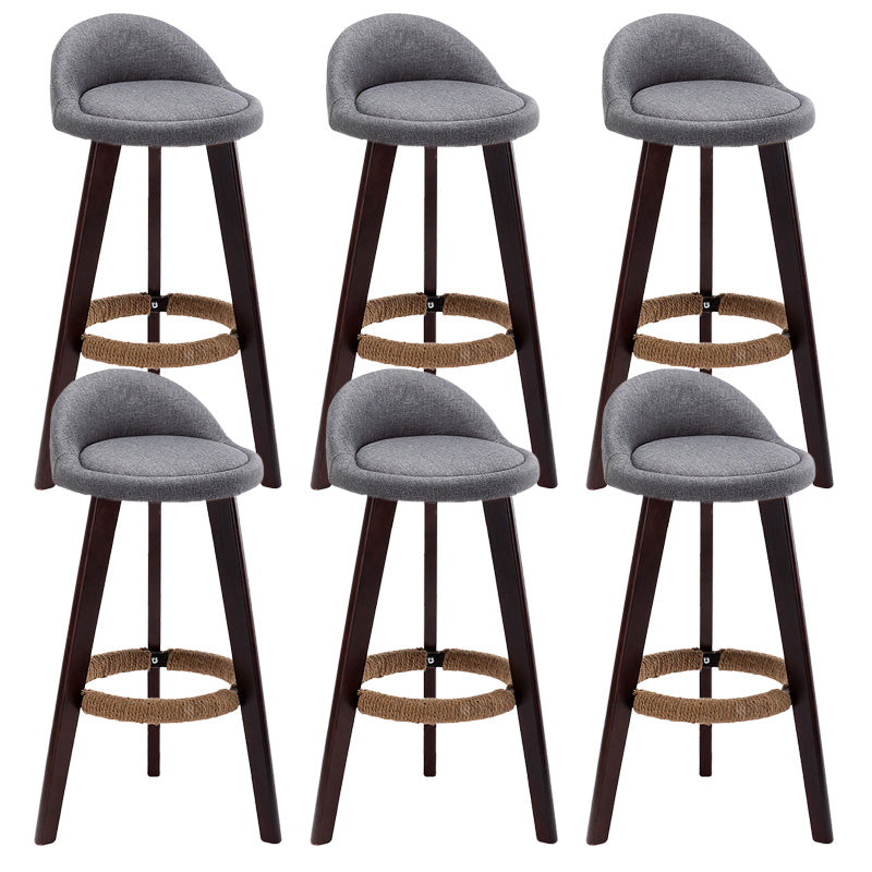 Industrial Armless Backrest Counter Stool Wood Cafe Bar Stool with Cushion and Pedal