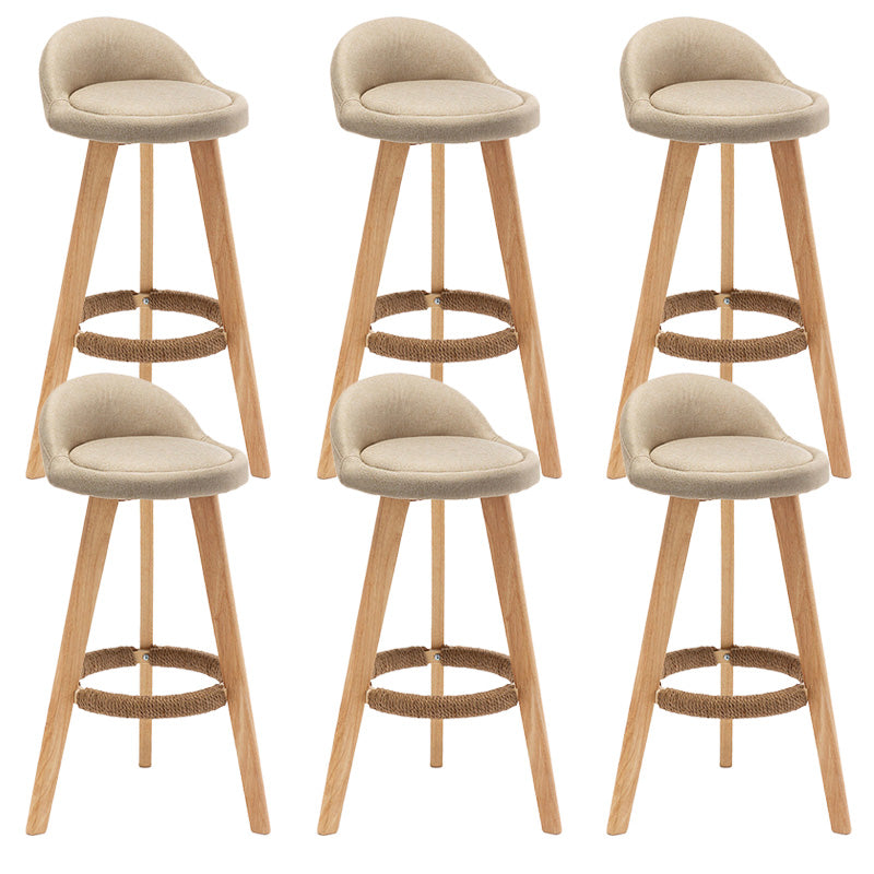 Industrial Armless Backrest Counter Stool Wood Cafe Bar Stool with Cushion and Pedal