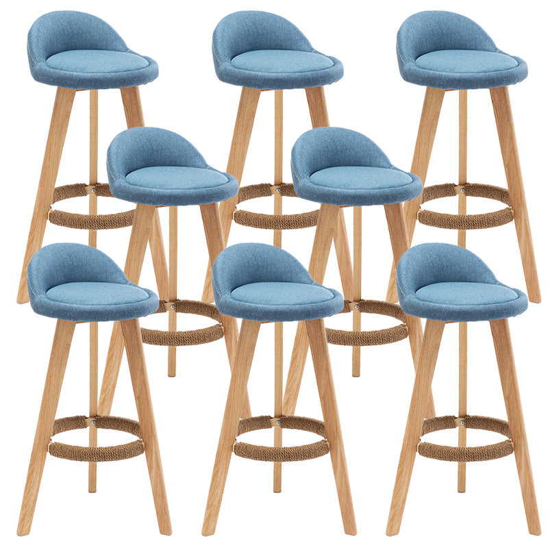 Industrial Armless Backrest Counter Stool Wood Cafe Bar Stool with Cushion and Pedal