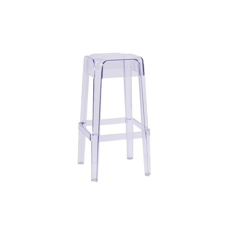 30" Height Backrest Armless Counter Stool Industrial Plastic Bistro Bar Chair with 4 Legs