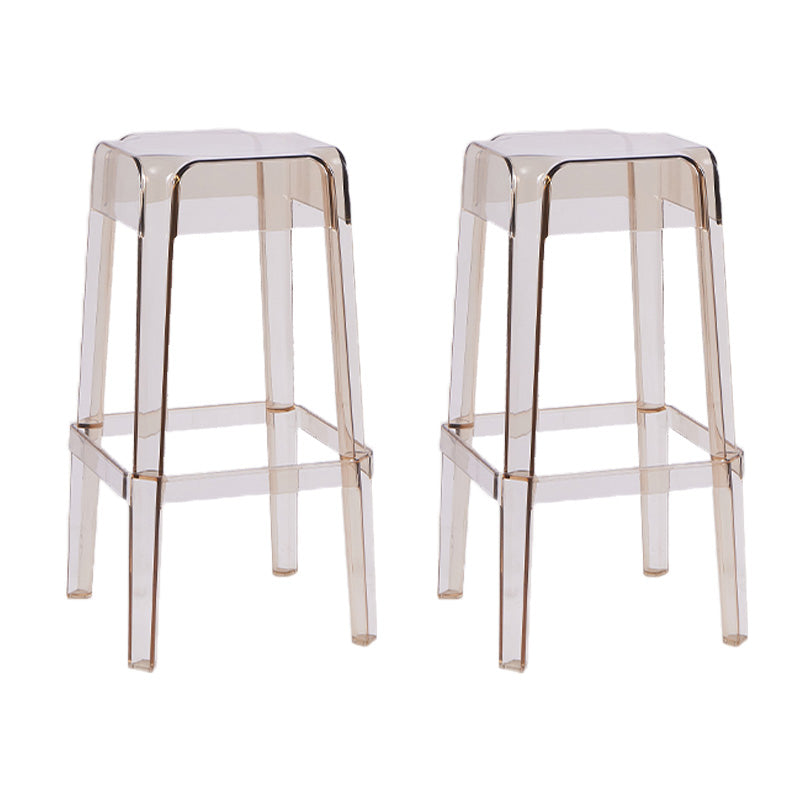 30" Height Backrest Armless Counter Stool Industrial Plastic Bistro Bar Chair with 4 Legs