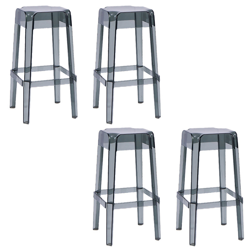 30" Height Backrest Armless Counter Stool Industrial Plastic Bistro Bar Chair with 4 Legs