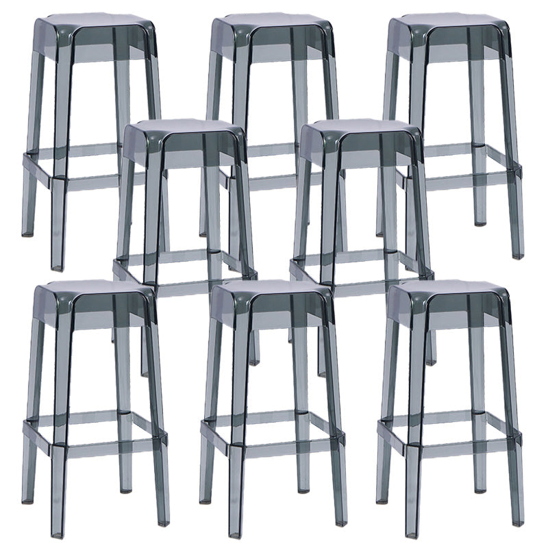 30" Height Backrest Armless Counter Stool Industrial Plastic Bistro Bar Chair with 4 Legs