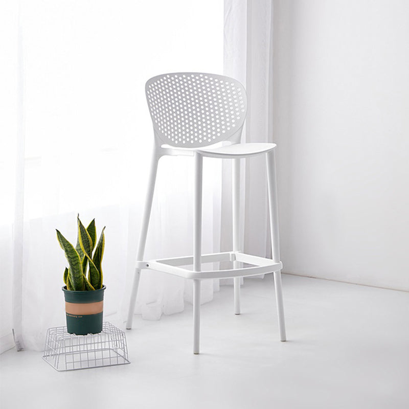 Industrial Low Back Counter Stool Plastic Counter Height Stools for Kitchen