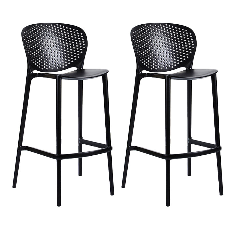 Industrial Low Back Counter Stool Plastic Counter Height Stools for Kitchen