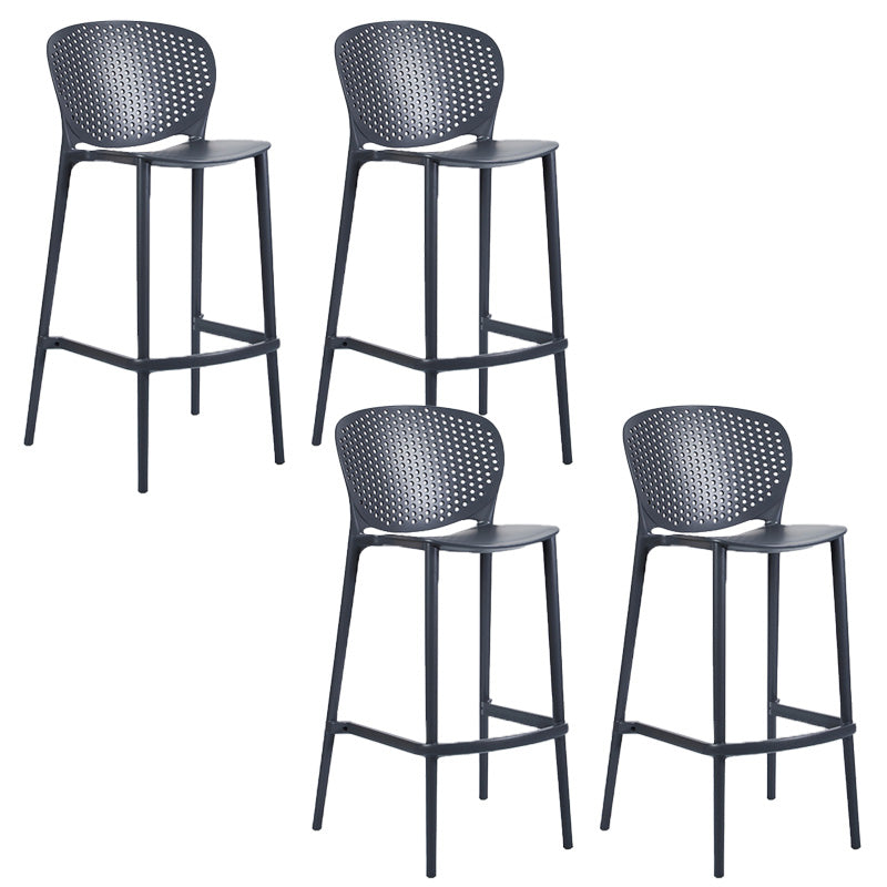 Industrial Low Back Counter Stool Plastic Counter Height Stools for Kitchen