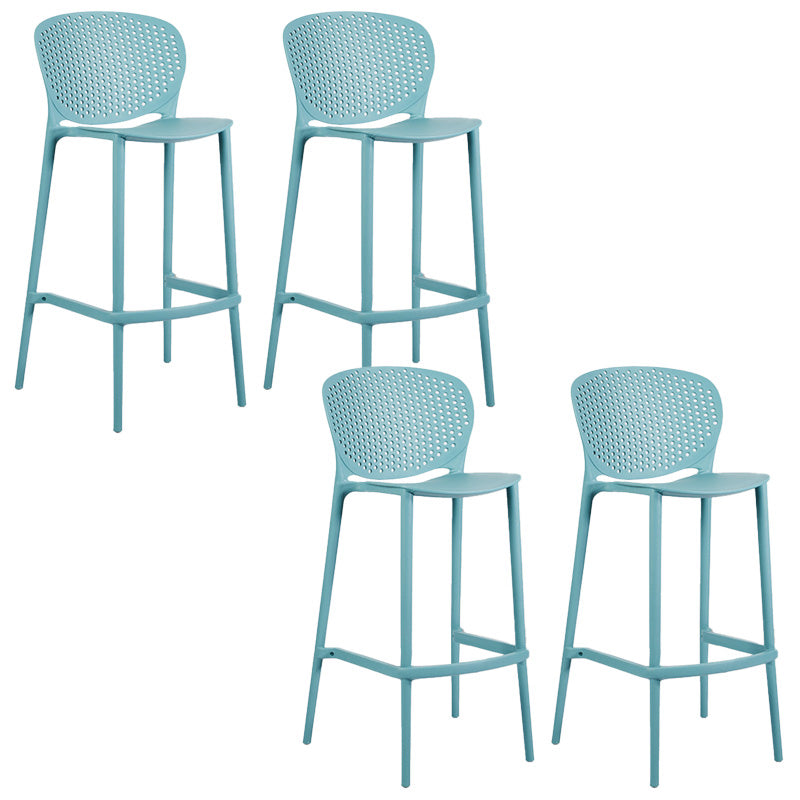 Industrial Low Back Counter Stool Plastic Counter Height Stools for Kitchen