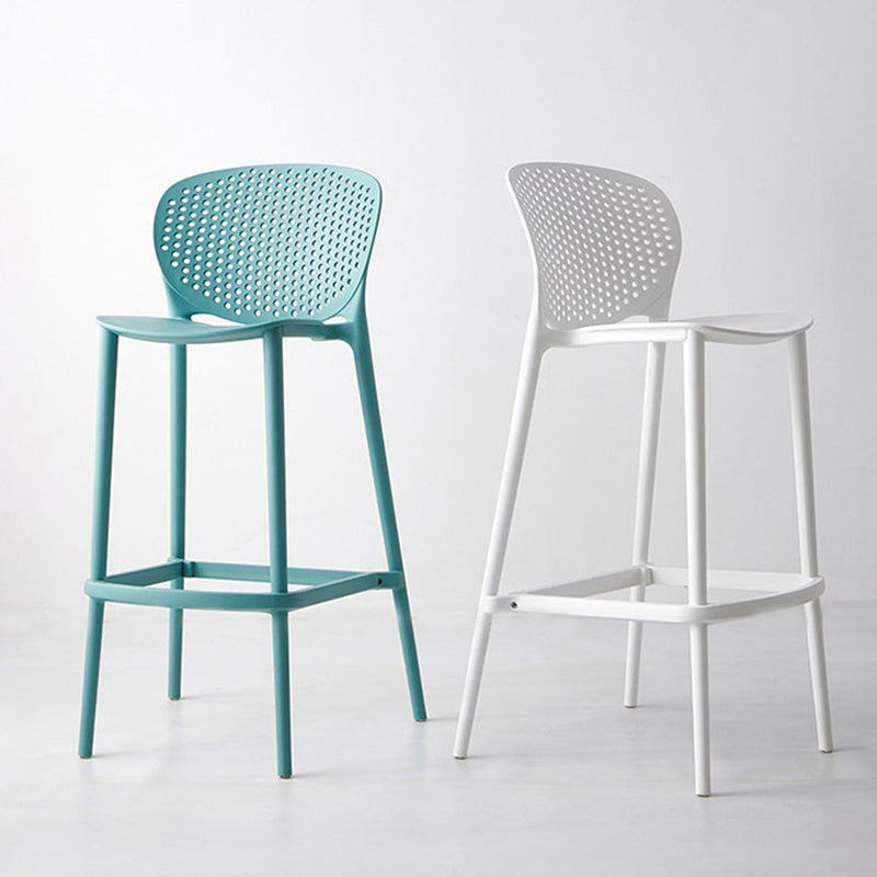 Industrial Low Back Counter Stool Plastic Counter Height Stools for Kitchen