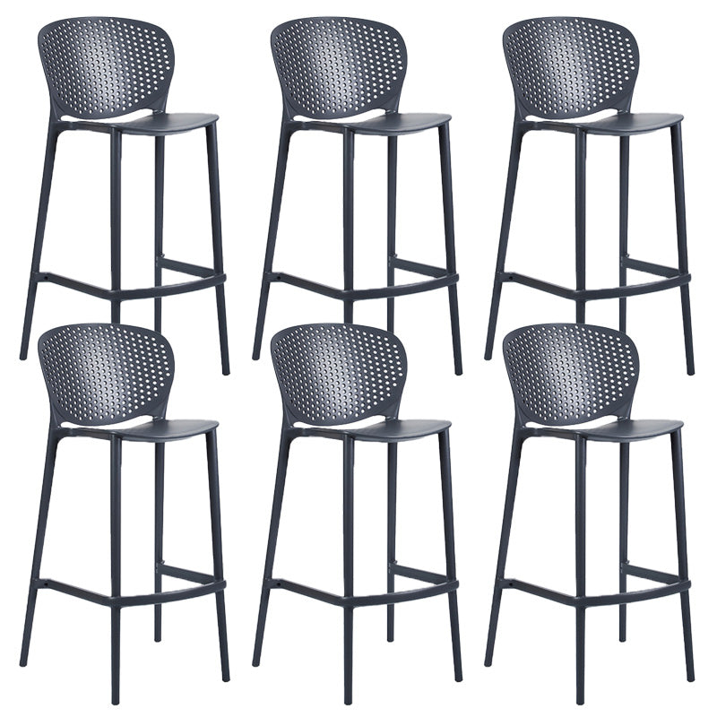 Industrial Low Back Counter Stool Plastic Counter Height Stools for Kitchen