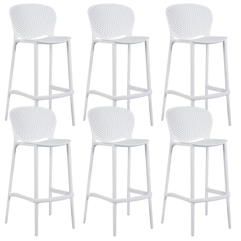Industrial Low Back Counter Stool Plastic Counter Height Stools for Kitchen