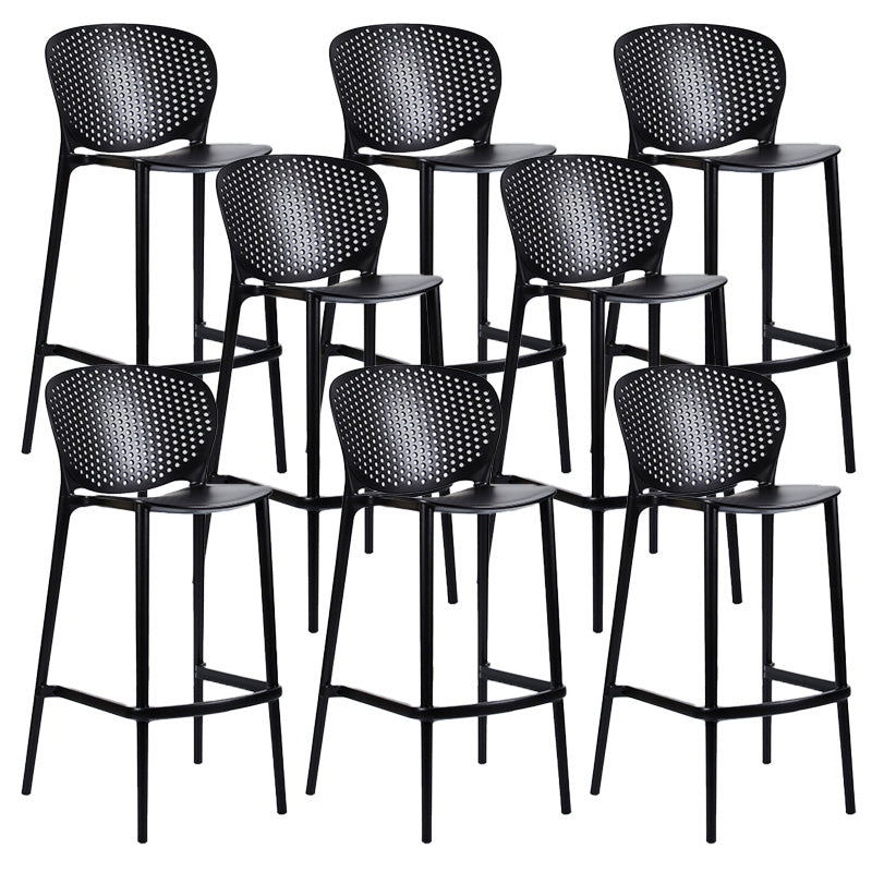 Industrial Low Back Counter Stool Plastic Counter Height Stools for Kitchen