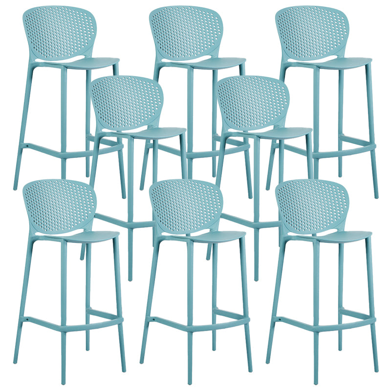 Industrial Low Back Counter Stool Plastic Counter Height Stools for Kitchen