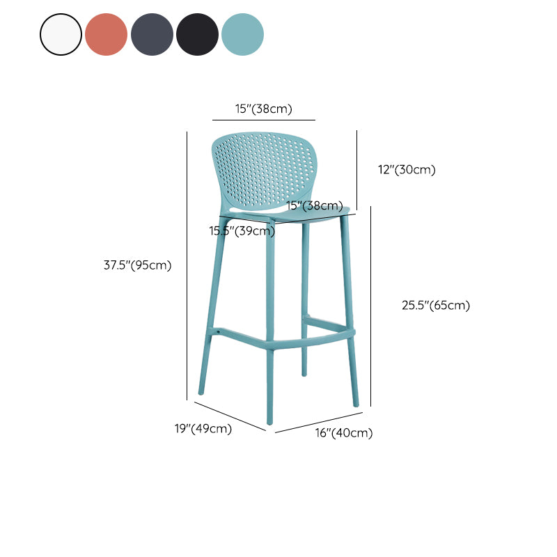 Industrial Low Back Counter Stool Plastic Counter Height Stools for Kitchen