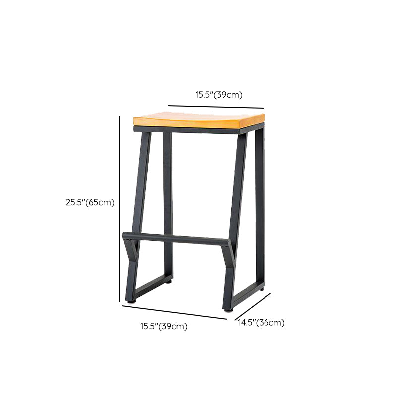 Contemporary Wood Counter Stools Metal Bar Stool for Home Use
