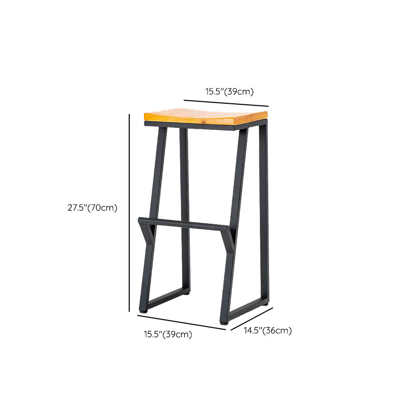 Contemporary Wood Counter Stools Metal Bar Stool for Home Use