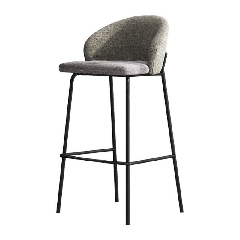 Contemporary Style Metal Armless Bar-stool Linen Counter Bar Stool for Kitchen