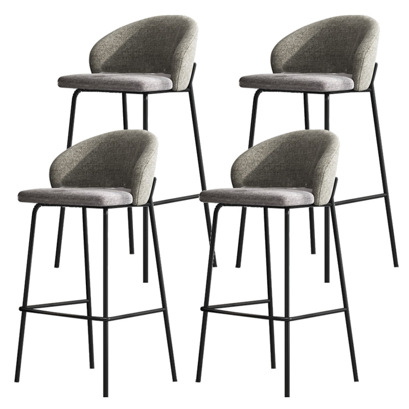 Contemporary Style Metal Armless Bar-stool Linen Counter Bar Stool for Kitchen