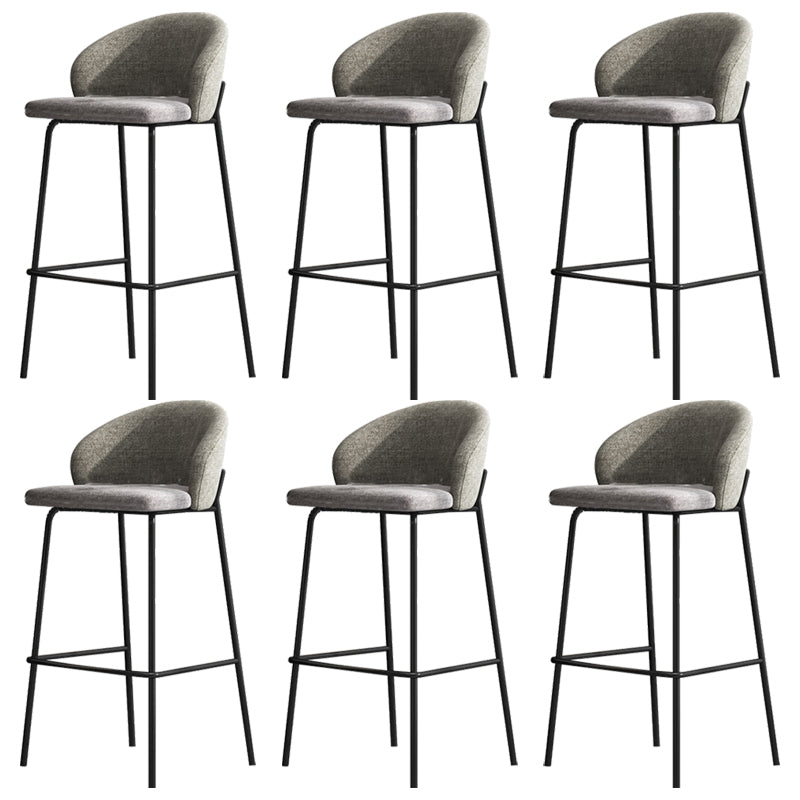 Contemporary Style Metal Armless Bar-stool Linen Counter Bar Stool for Kitchen