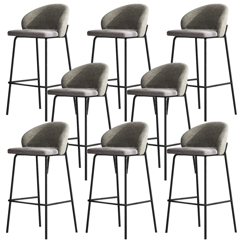 Contemporary Style Metal Armless Bar-stool Linen Counter Bar Stool for Kitchen