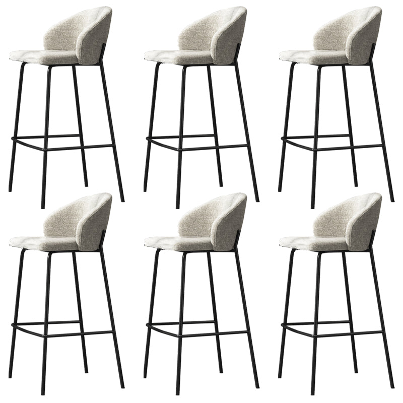 Contemporary Style Metal Armless Bar-stool Linen Counter Bar Stool for Kitchen