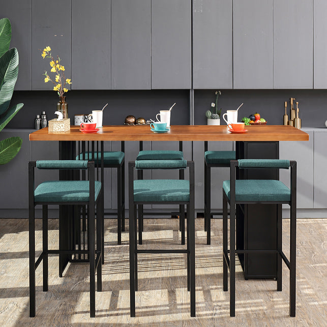 Industrial Table and Stool Set 1/2/7 Pieces Solid Wood Bar Table and Stools