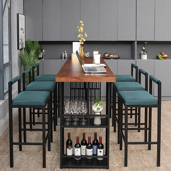 Industrial Table and Stool Set 1/2/7 Pieces Solid Wood Bar Table and Stools