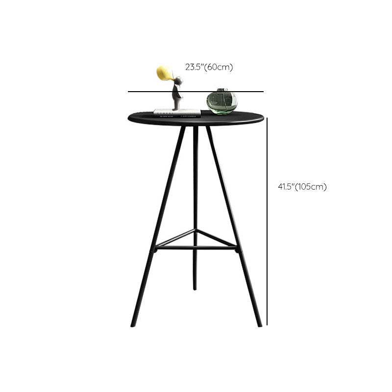 1/3/4/5 Pieces Industrial Iron Bar Table Set Round Bistro Set with Wood Top