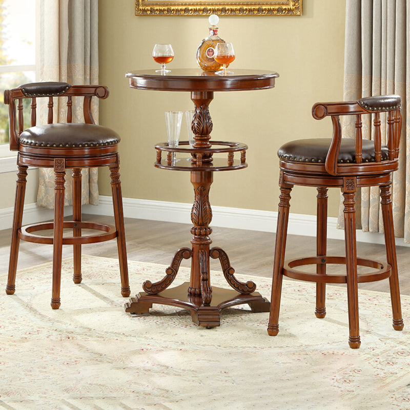 1/3 Pieces Modern Solid Wood Pub Table Set Round Counter Table