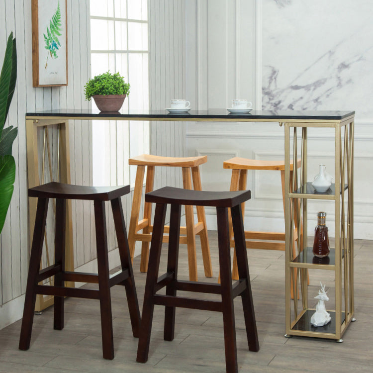 Faux Marble Bar Table Set 1/2/5 Pieces Rectangle Counter Table with Backless Stools