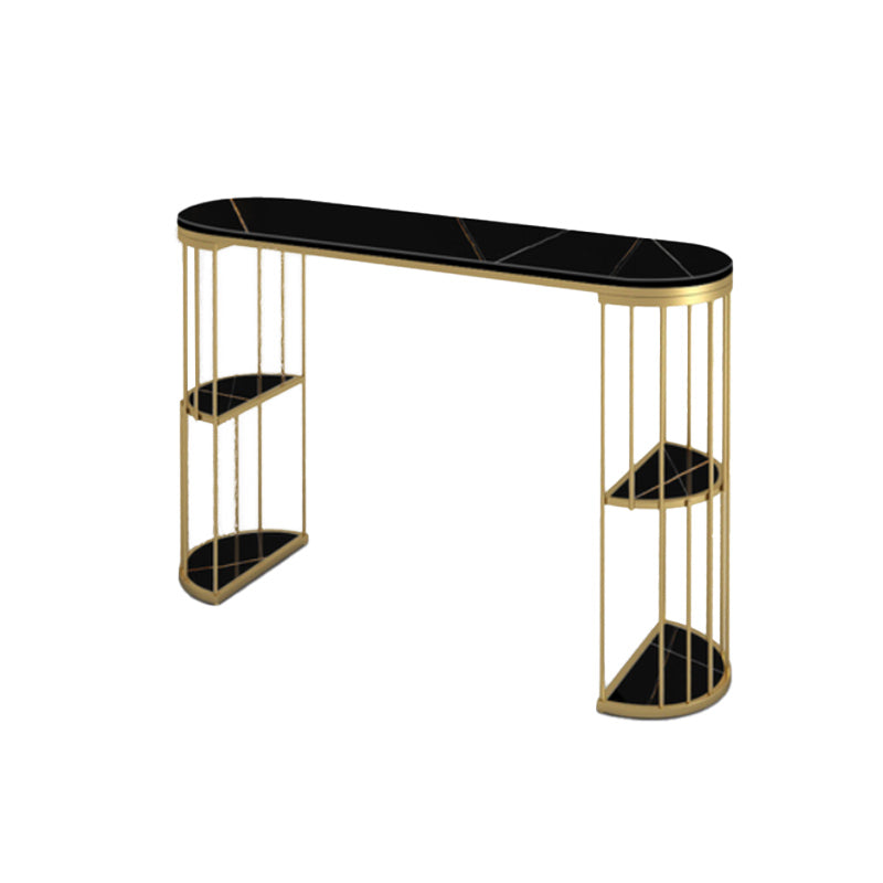 Glam Style Bar Table Set 1/3/5 Pieces Stone Fixed Counter Height Set for Indoor