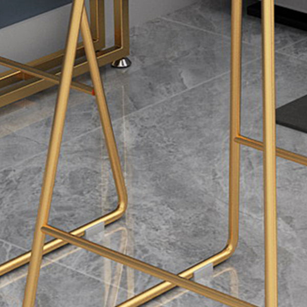 Industrial Bar Table Set 1/3 Pieces Stone Counter Table with Upholstered Stools