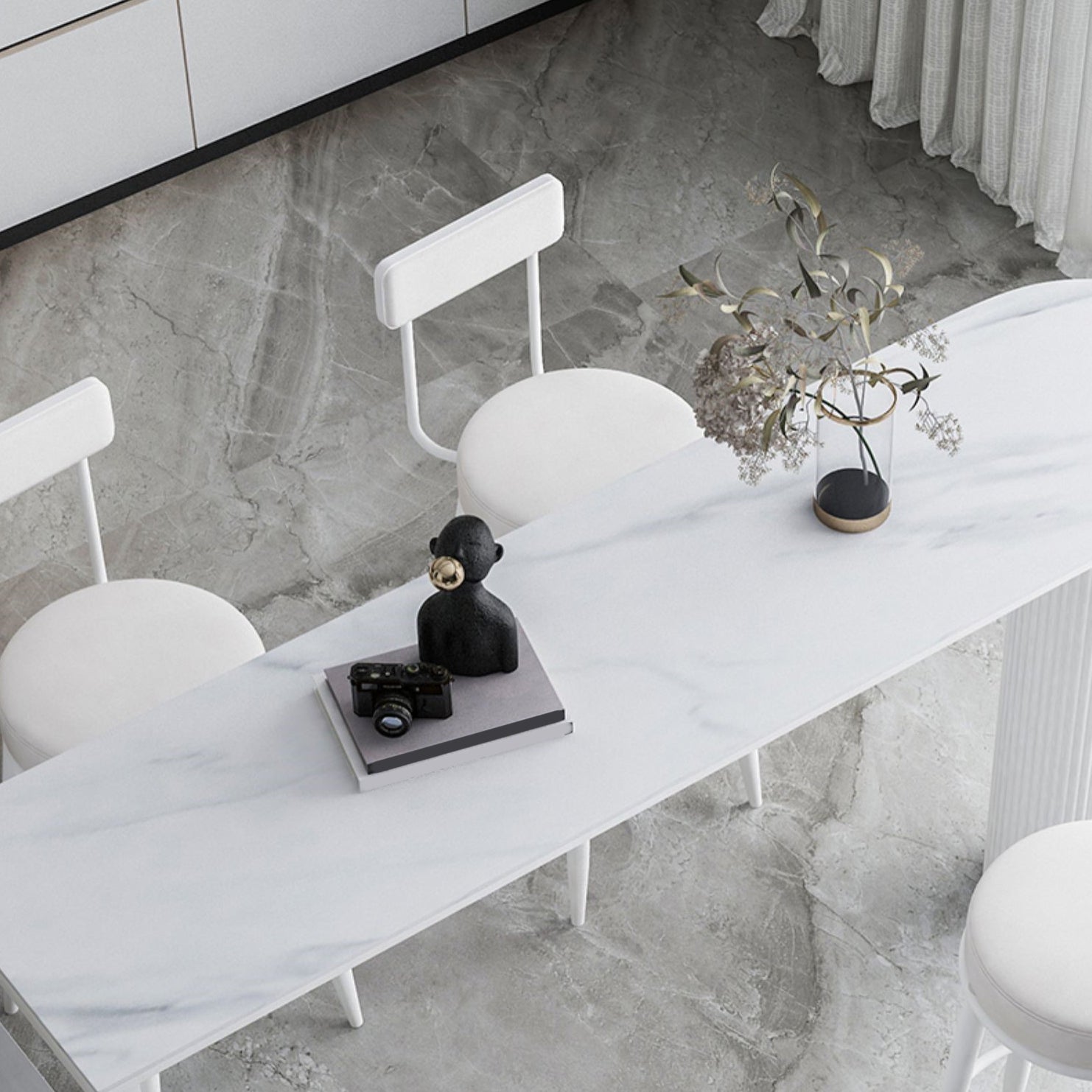 Industrial Bar Table Set 1/5 Pieces Stone Pub Dining Set for Indoor