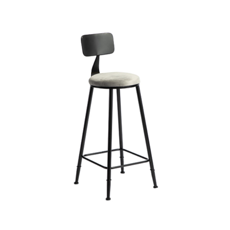 Industrial Round Bar Table Set 1/3 Pieces Stone Counter Table with Upholstered Stools