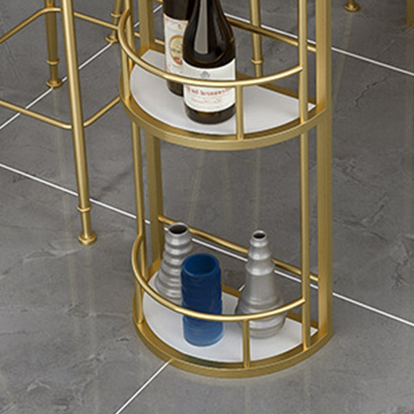 Contemporary Style 1/2/3 Pieces Bar Table Set Rectangle Bar Table with Metal Stools