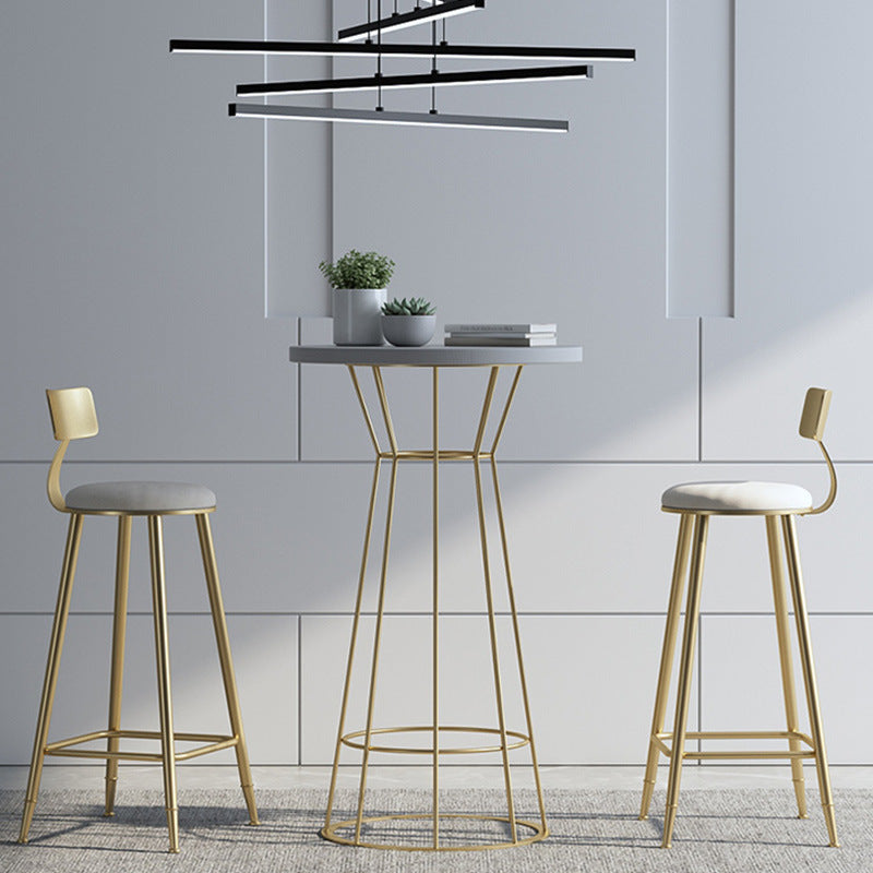 Metal and Wood Bar Set 1/2/3 Pieces Modern Round Bar Stool and Table