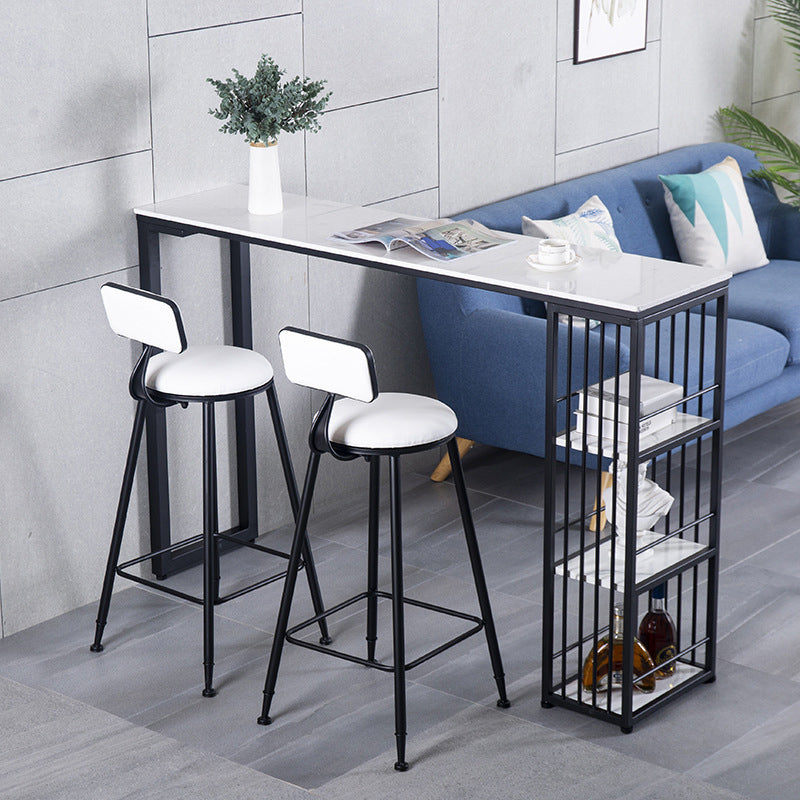 Industrial Style 1/2/3 Pieces Bar Table Set Rectangle Bar Table with Metal Stools