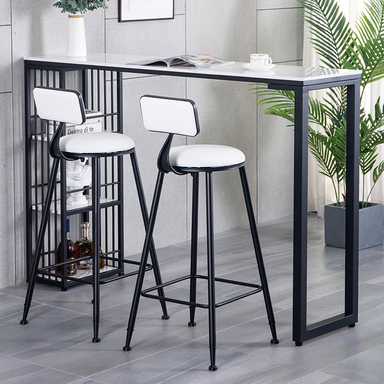 Industrial Style 1/2/3 Pieces Bar Table Set Rectangle Bar Table with Metal Stools