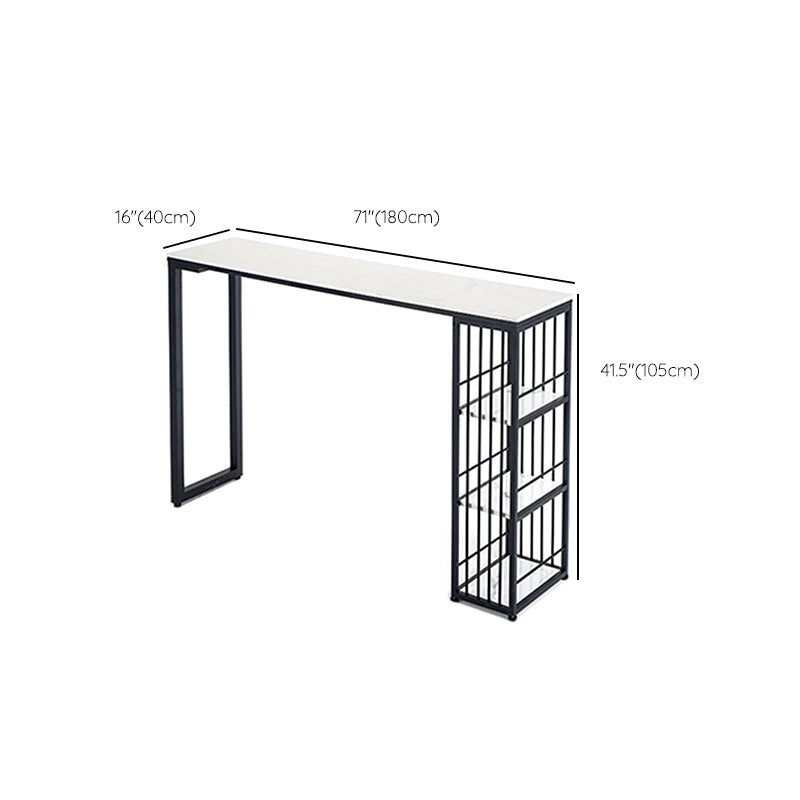 Industrial Style 1/2/3 Pieces Bar Table Set Rectangle Bar Table with Metal Stools