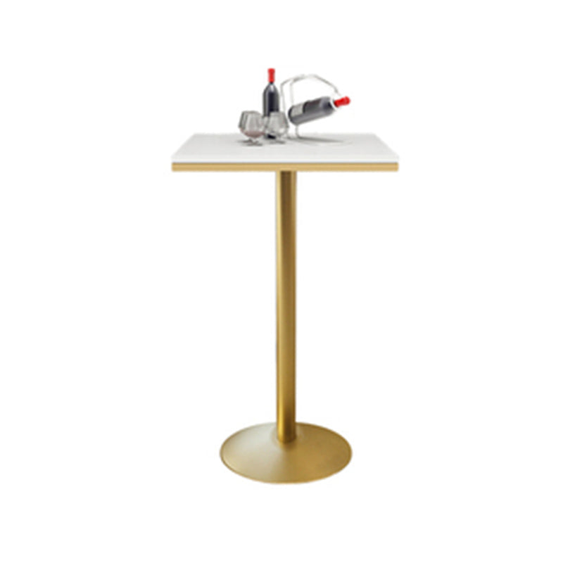 Glam Style Bar Table Set 1/2/3/5 Pieces Square Bar Table with Metal Stools