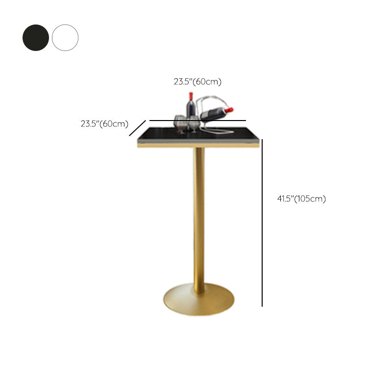 Glam Style Bar Table Set 1/2/3/5 Pieces Square Bar Table with Metal Stools