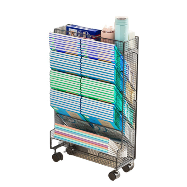 Contemporary Bookcase Vertical Metal Book Shelf for Study Room