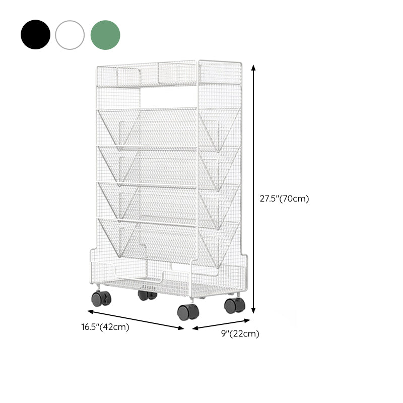 Contemporary Bookcase Vertical Metal Book Shelf for Study Room
